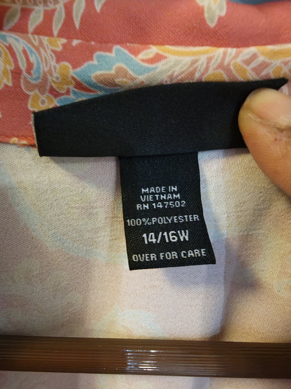 Ashley Stewart Coral and Turquoise Paisley Button Shirt - Picture 6 of 9